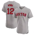 Men's No.12 Connor Wong Boston Red Sox Gray Elite Road Jersey
