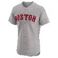 Men's No.12 Connor Wong Boston Red Sox Gray Elite Road Jersey