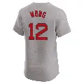 Men's No.12 Connor Wong Boston Red Sox Gray Elite Road Jersey