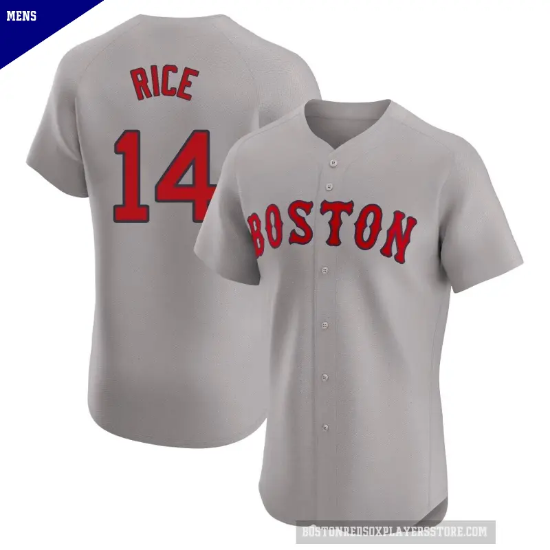 Men's No.14 Jim Rice Boston Red Sox Gray Elite Road Jersey