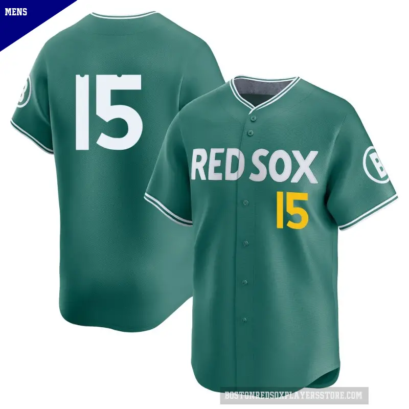 Men's No.15 Dustin Pedroia Boston Red Sox Green Limited 2025 City Connect Jersey