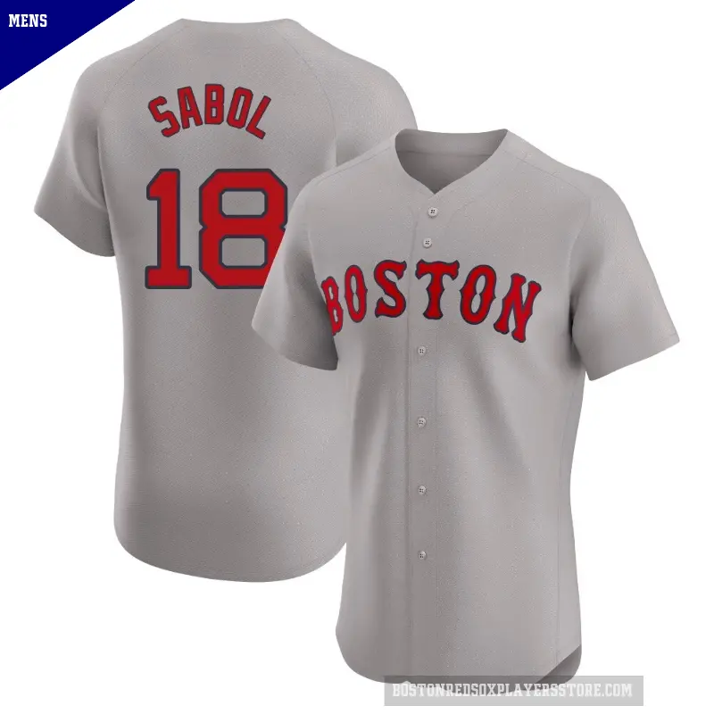 Men's No.18 Blake Sabol Boston Red Sox Gray Elite Road Jersey