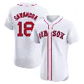 Men's No.18 Hirokazu Sawamura Boston Red Sox White Elite Home Patch Jersey