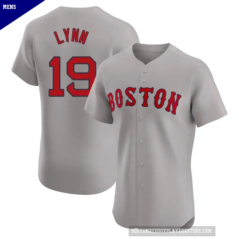 Men's No.19 Fred Lynn Boston Red Sox Gray Elite Road Jersey