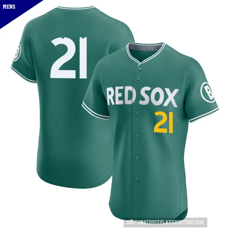 Men's No.21 Roger Clemens Boston Red Sox Green Elite 2025 City Connect Jersey
