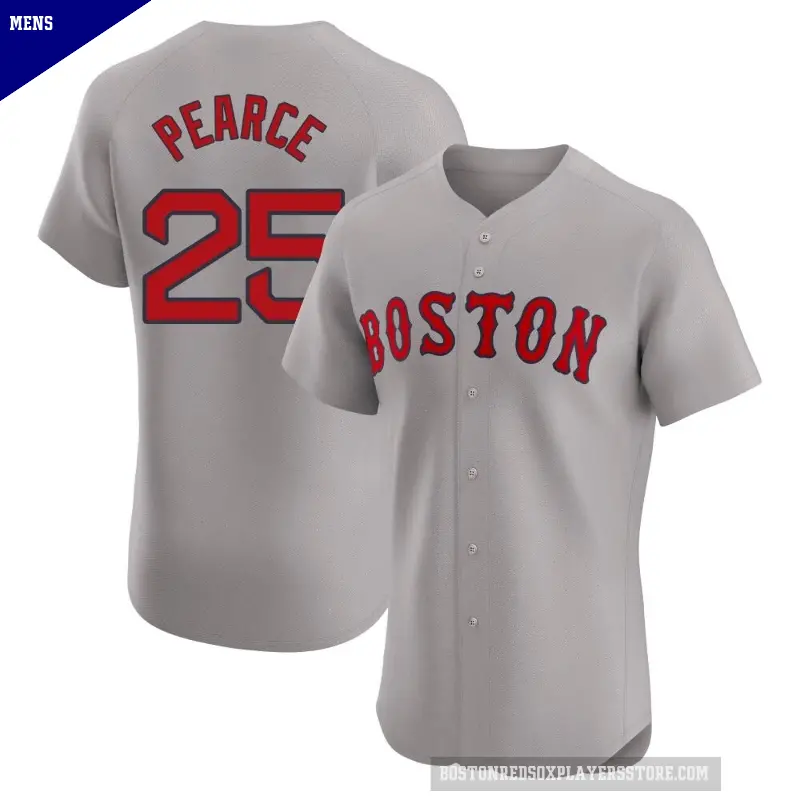 Men's No.25 Steve Pearce Boston Red Sox Gray Elite Road Jersey