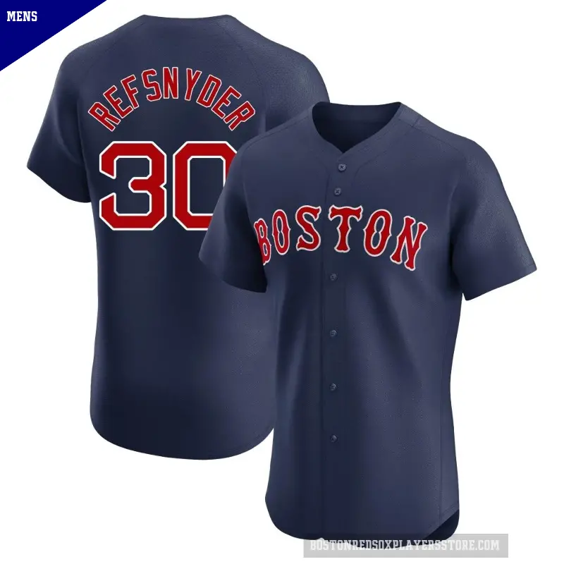 Men's No.30 Rob Refsnyder Boston Red Sox Navy Elite Alternate Jersey