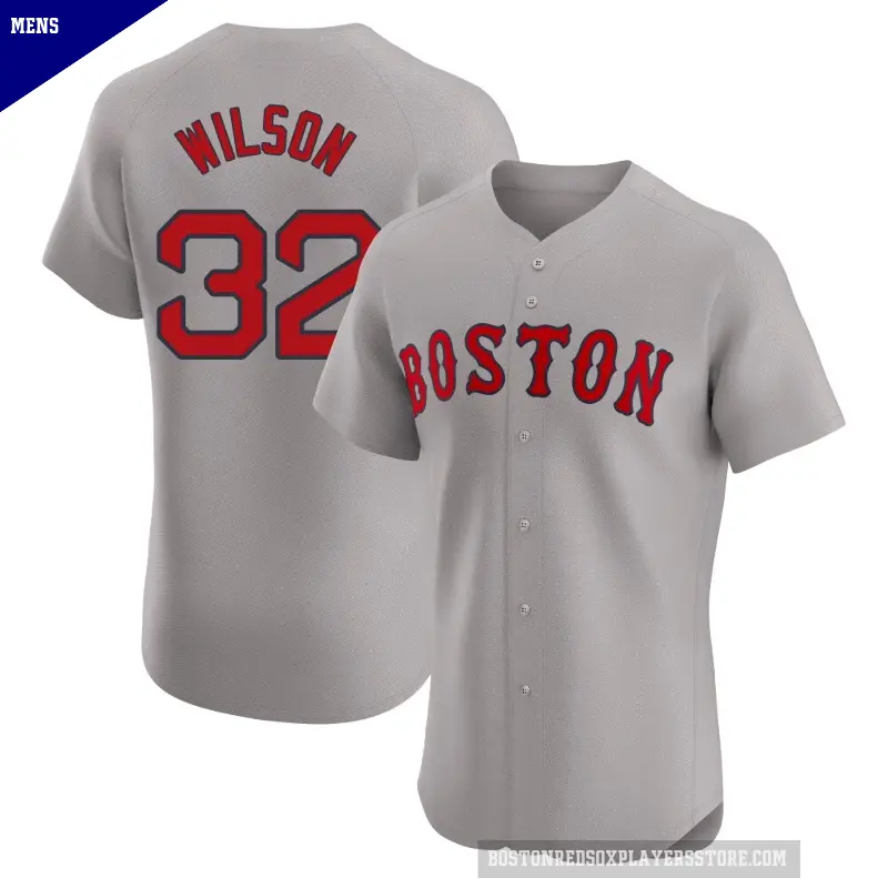 Men's No.32 Justin Wilson Boston Red Sox Gray Elite Road Jersey