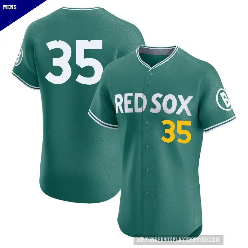 Men's No.35 Garrett Crochet Boston Red Sox Green Elite 2025 City Connect Jersey