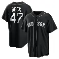 Men's No.47 Rod Beck Boston Red Sox Black/White Replica Jersey