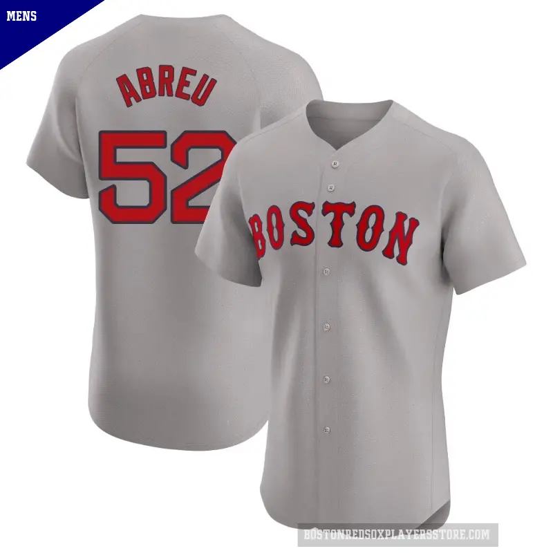 Men's No.52 Wilyer Abreu Boston Red Sox Gray Elite Road Jersey