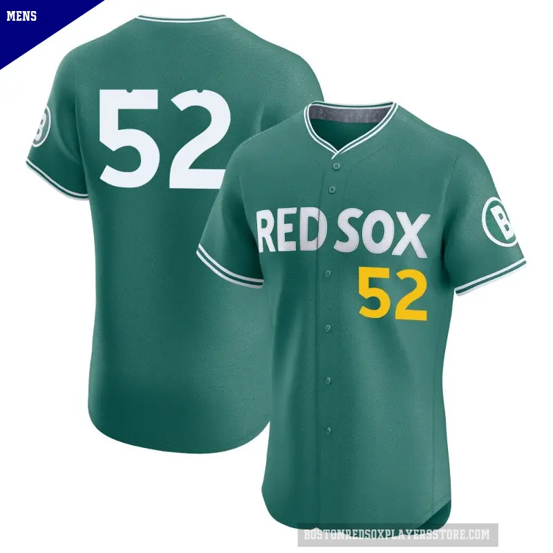 Men's No.52 Wilyer Abreu Boston Red Sox Green Elite 2025 City Connect Jersey