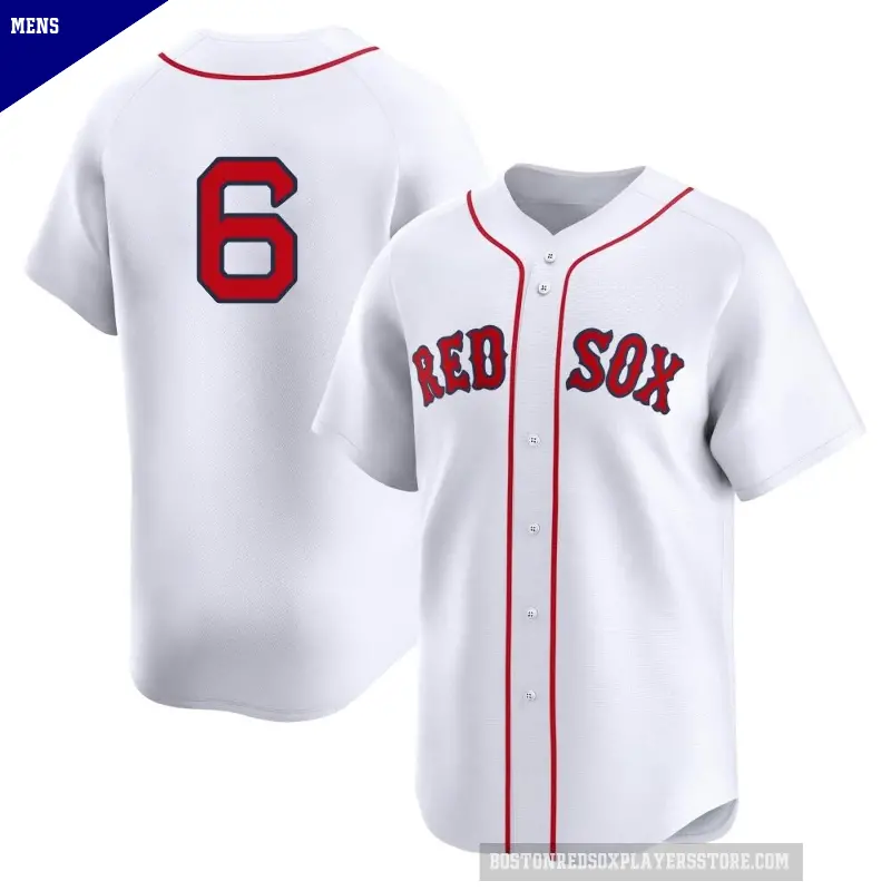 Men's No.6 Bill Buckner Boston Red Sox White Limited 2nd Home Jersey