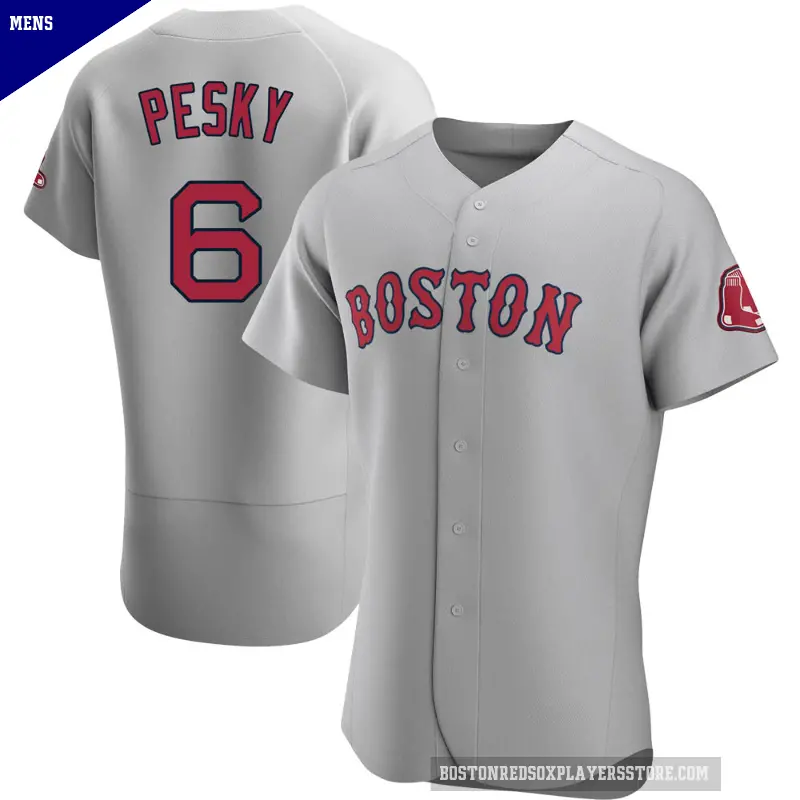 Men's No.6 Johnny Pesky Boston Red Sox Gray Authentic Road Jersey