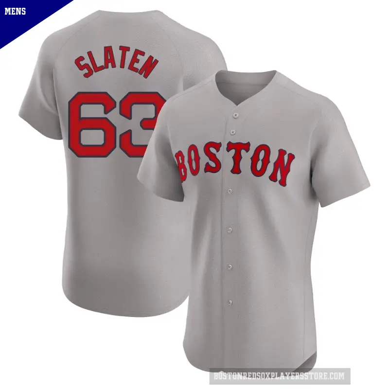 Men's No.63 Justin Slaten Boston Red Sox Gray Elite Road Jersey