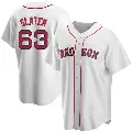 Men's No.63 Justin Slaten Boston Red Sox White Replica Home Jersey