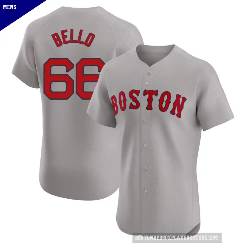 Men's No.66 Brayan Bello Boston Red Sox Gray Elite Road Jersey