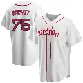 Men's No.75 Carlos Narvaez Boston Red Sox White Replica Alternate Jersey