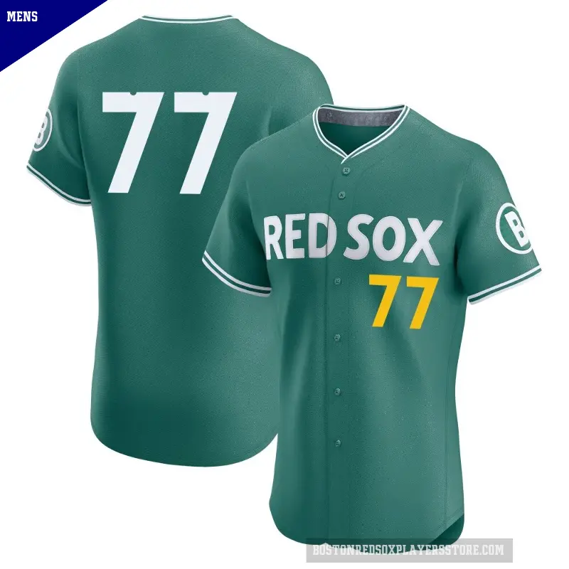 Men's No.77 Brian Van Belle Boston Red Sox Green Elite 2025 City Connect Jersey