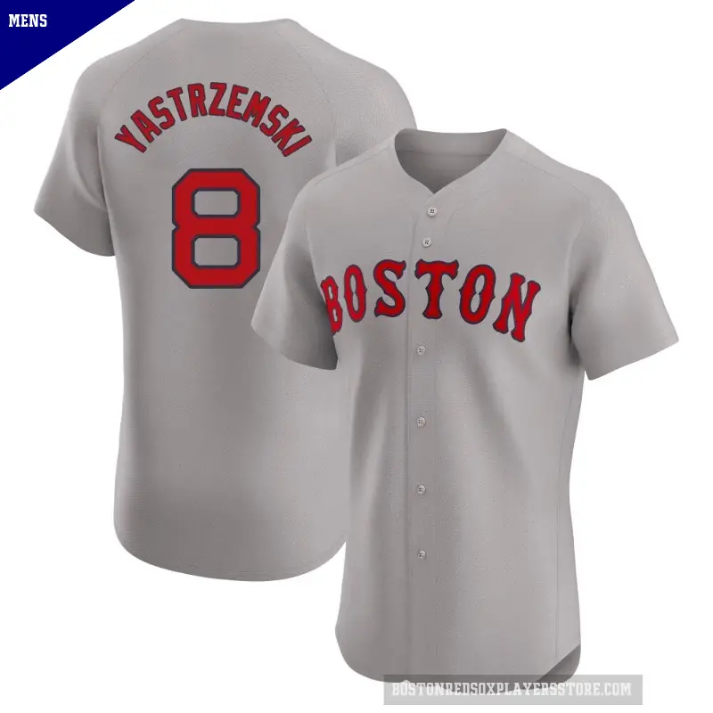 Men's No.8 Carl Yastrzemski Boston Red Sox Gray Elite Road Jersey
