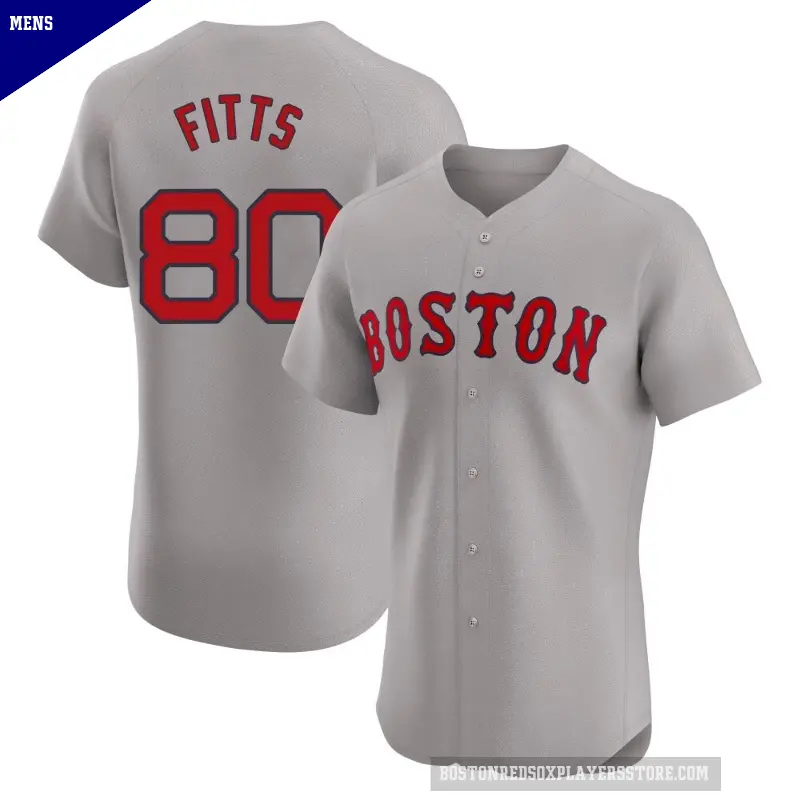 Men's No.80 Richard Fitts Boston Red Sox Gray Elite Road Jersey