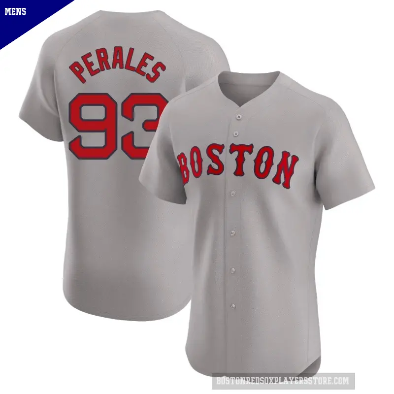 Men's No.93 Luis Perales Boston Red Sox Gray Elite Road Jersey