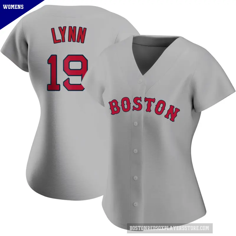 Women's No.19 Fred Lynn Boston Red Sox Gray Replica Road Jersey
