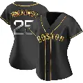 Women's No.25 Josh Winckowski Boston Red Sox Gold Replica Black en Alternate Jersey