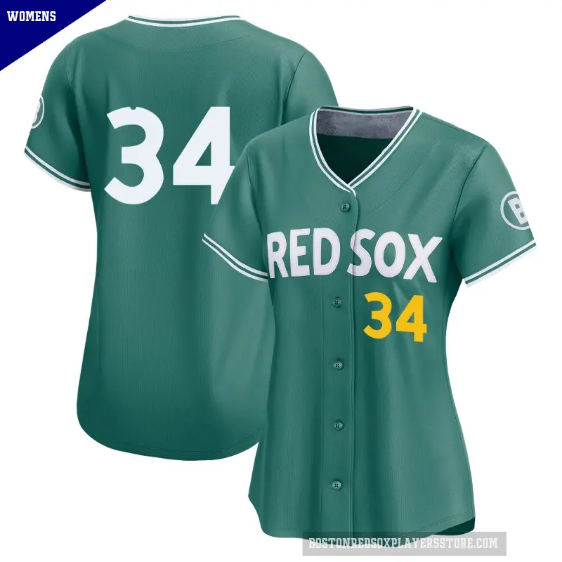 Women's No.34 David Ortiz Boston Red Sox Green Limited 2025 City Connect Jersey