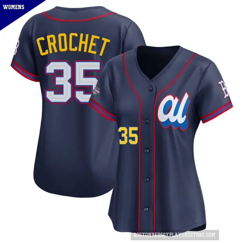 Women's No.35 Garrett Crochet Boston Red Sox Navy Limited American League 2025 All-Star Edition Jersey