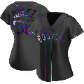 Women's No.36 Eduardo Nunez Boston Red Sox Black Replica Holographic Alternate Jersey