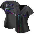 Women's No.63 Justin Slaten Boston Red Sox Black Replica Holographic Alternate Jersey