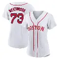 Women's No.73 Jamie Westbrook Boston Red Sox White Authentic 2021 Patriots' Day Jersey