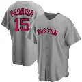 Youth No.15 Dustin Pedroia Boston Red Sox Gray Replica Road Jersey