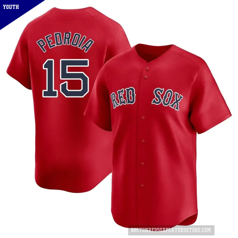 Youth No.15 Dustin Pedroia Boston Red Sox Red Limited Alternate Jersey