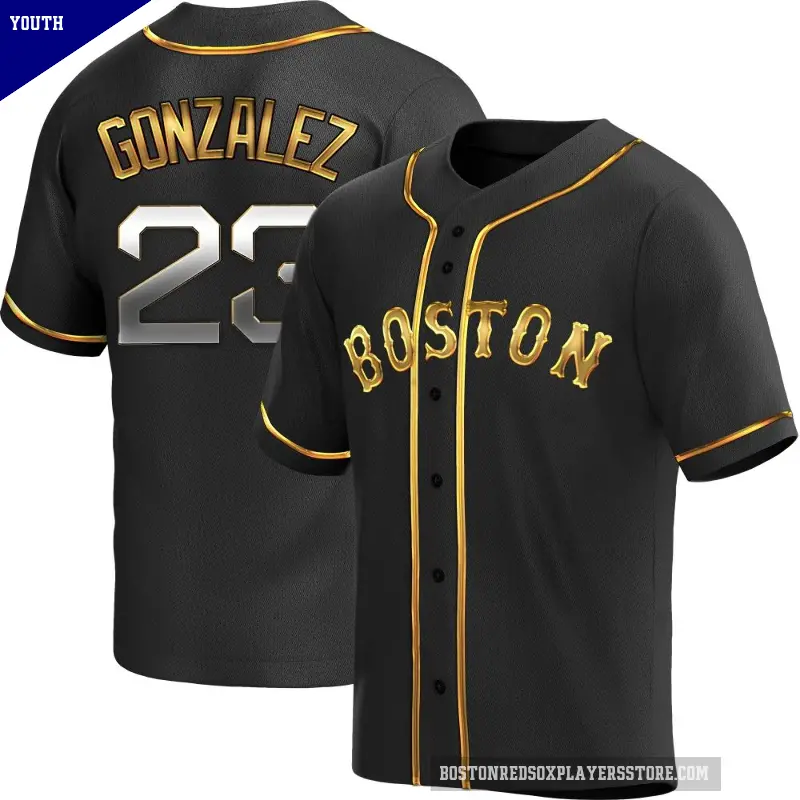 Youth No.23 Romy Gonzalez Boston Red Sox Gold Replica Black en Alternate Jersey