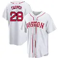 Youth No.28 Garrett Cooper Boston Red Sox White Replica 2021 Patriots' Day Jersey