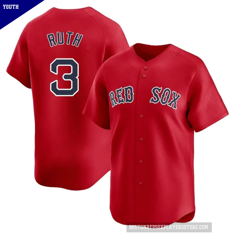 Youth No.3 Babe Ruth Boston Red Sox Red Limited Alternate Jersey