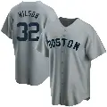 Youth No.32 Justin Wilson Boston Red Sox Gray Replica Road Cooperstown Collection Jersey