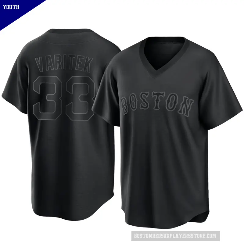 Youth No.33 Jason Varitek Boston Red Sox Black Replica Pitch Fashion Jersey