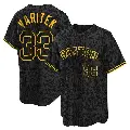 Youth No.33 Jason Varitek Boston Red Sox Black Replica Snake Skin City Jersey