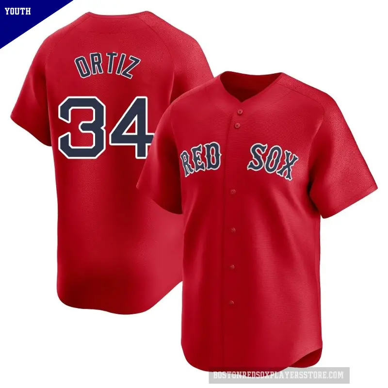 Youth No.34 David Ortiz Boston Red Sox Red Limited Alternate Jersey