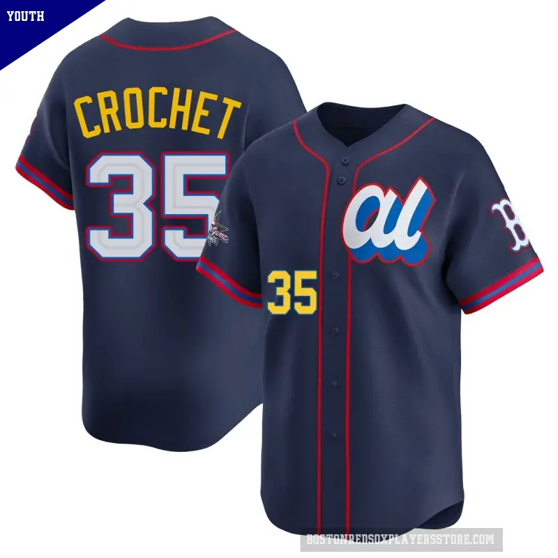 Youth No.35 Garrett Crochet Boston Red Sox Navy Limited American League 2025 All-Star Edition Jersey