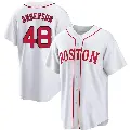 Youth No.48 Chase Anderson Boston Red Sox White Replica 2021 Patriots' Day Jersey