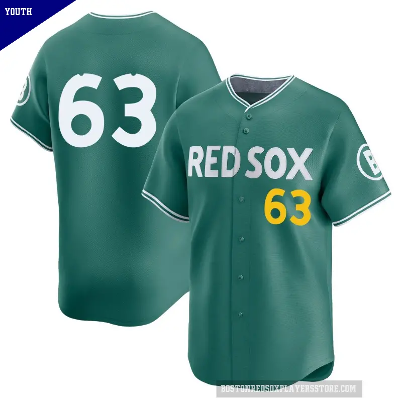 Youth No.63 Justin Slaten Boston Red Sox Green Limited 2025 City Connect Jersey