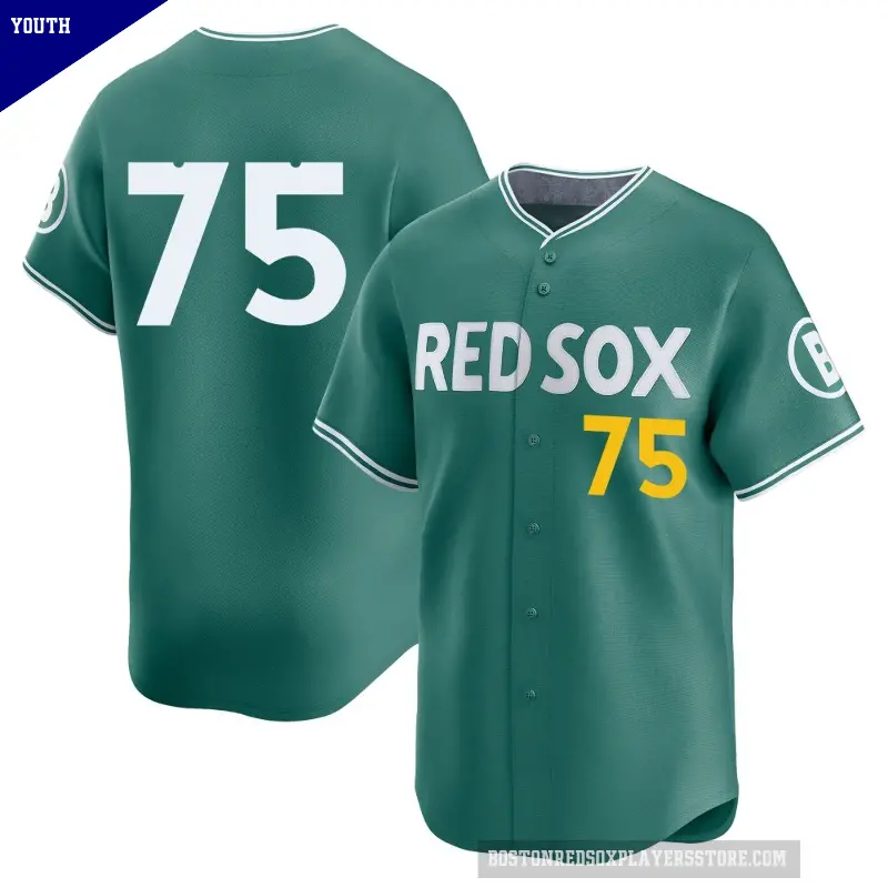 Youth No.75 Carlos Narvaez Boston Red Sox Green Limited 2025 City Connect Jersey