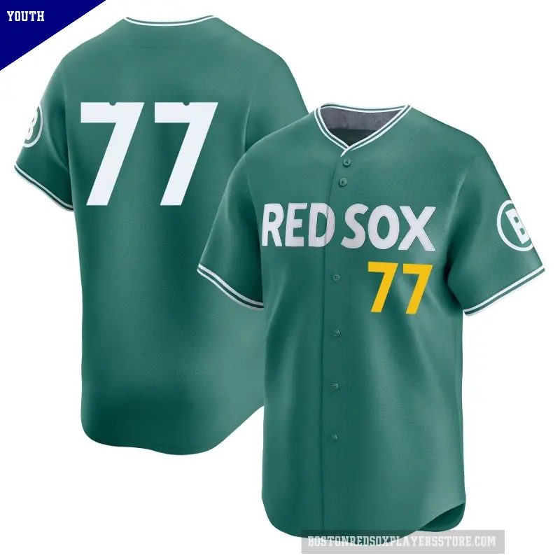 Youth No.77 Brian Van Belle Boston Red Sox Green Limited 2025 City Connect Jersey