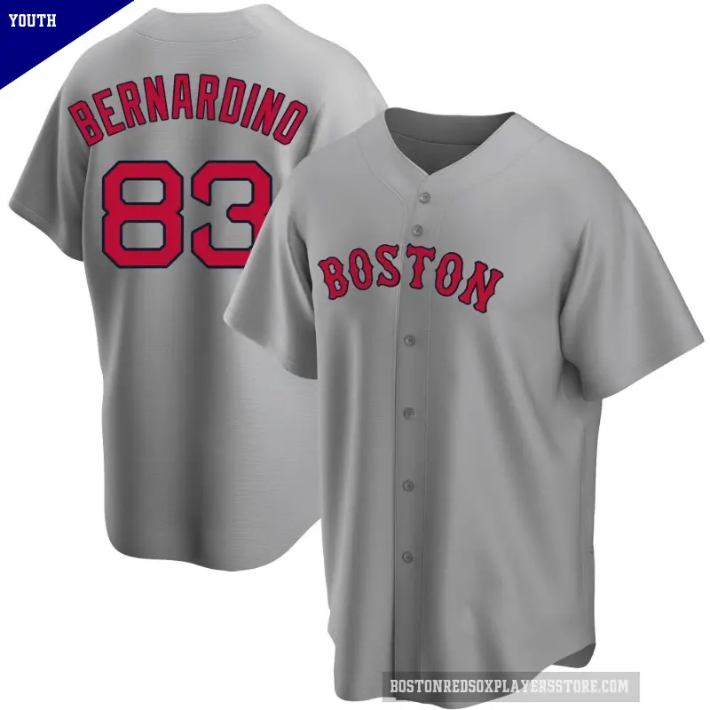 Youth No.83 Brennan Bernardino Boston Red Sox Gray Replica Road Jersey