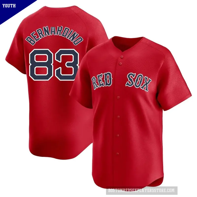 Youth No.83 Brennan Bernardino Boston Red Sox Red Limited Alternate Jersey