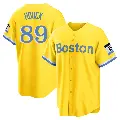 Youth No.89 Tanner Houck Boston Red Sox Gold/Light Replica Blue 2021 City Connect Player Jersey